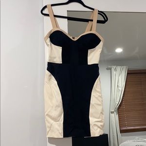 Rebecca Minkoff nude and black evening dress